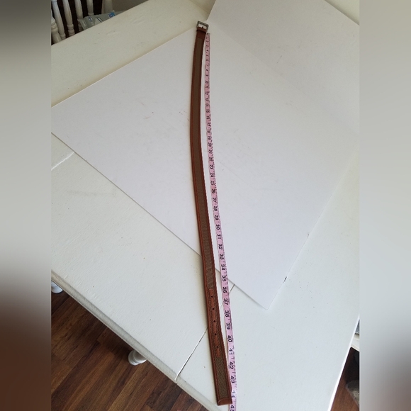 Michael Kors Men's Leather Trim Belt Silver Plated Buckle Size 40 Tan - Picture 11 of 15